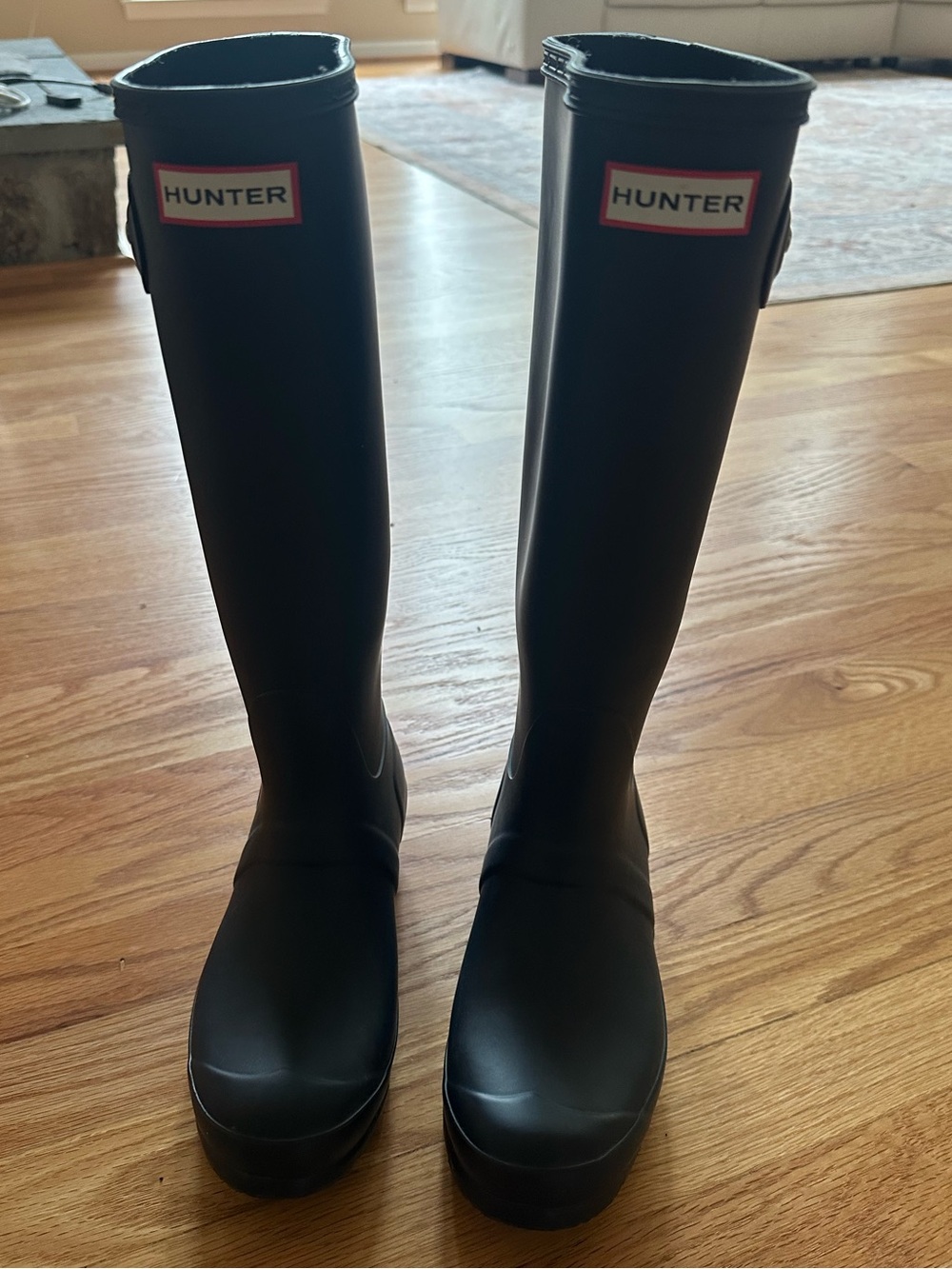 Hunter Women's Tall Navy Blue Rain Boots